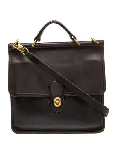 Pre-owned Coach Leather Top Handle Bag In Black