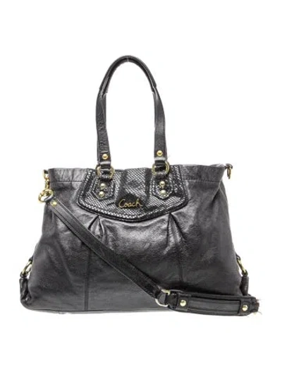 Pre-owned Coach Leather Top Handle Bag In Black