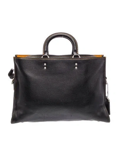 Pre-owned Coach Leather Top Handle Bag In Black