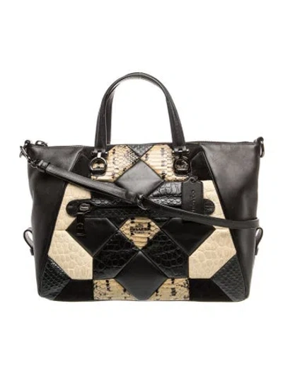 Pre-owned Coach Leather Top Handle Bag In Black