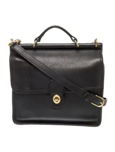 Pre-owned Coach Leather Top Handle Bag In Black