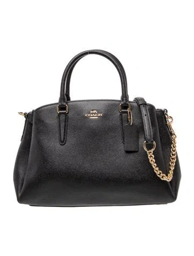 Pre-owned Coach Leather Top Handle Bag In Black