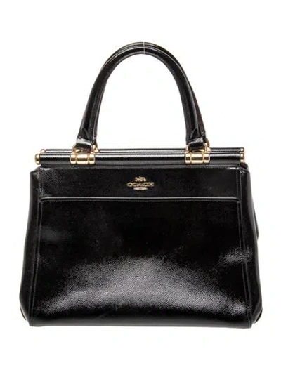 Pre-owned Coach Leather Top Handle Bag In Black