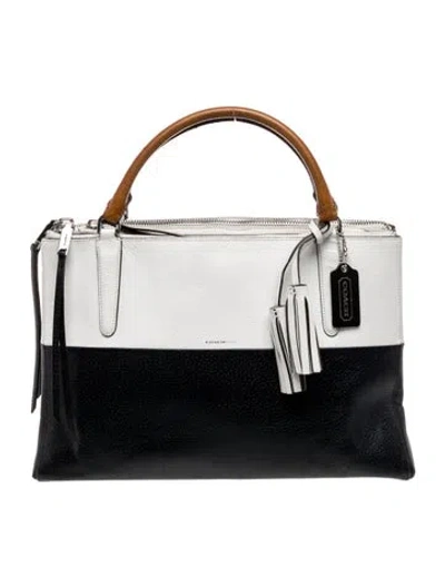 Pre-owned Coach Leather Top Handle Bag In Black