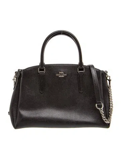 Pre-owned Coach Leather Top Handle Bag In Black