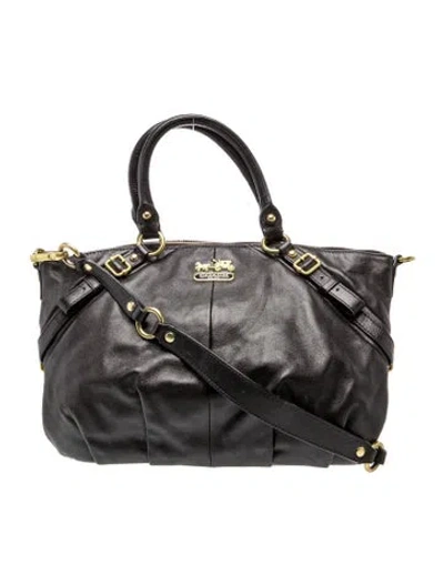 Pre-owned Coach Leather Top Handle Bag In Black