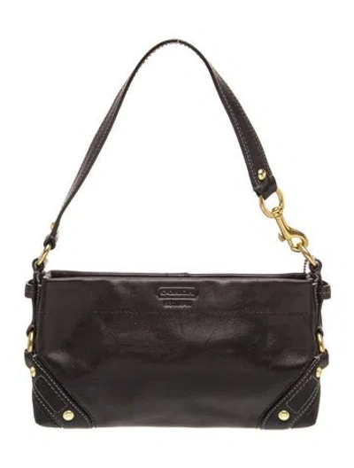 Pre-owned Coach Leather Top Handle Bag In Black