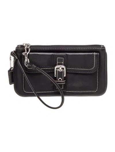 Pre-owned Coach Leather Top Handle Bag In Black
