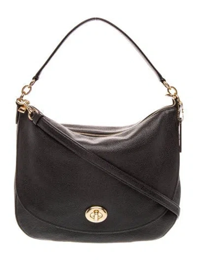 Pre-owned Coach Leather Top Handle Bag In Black