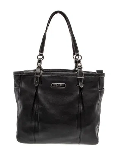 Pre-owned Coach Leather Top Handle Bag In Black