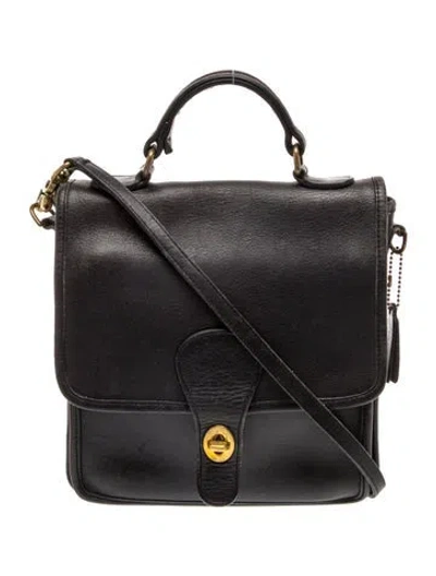Pre-owned Coach Leather Top Handle Bag In Black