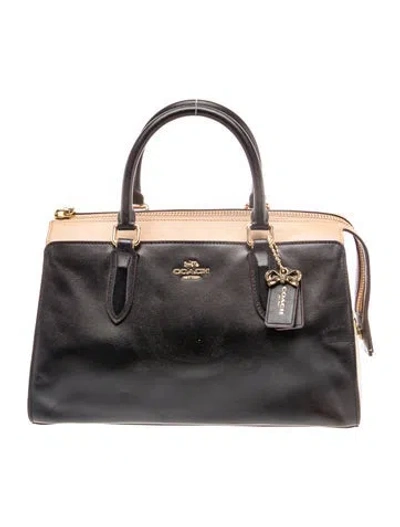 Pre-owned Coach Leather Top Handle Bag In Black