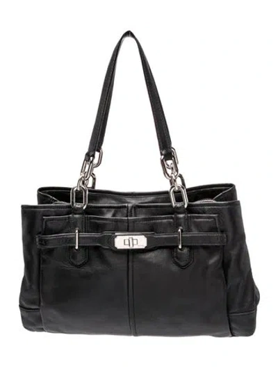 Pre-owned Coach Leather Top Handle Bag In Black