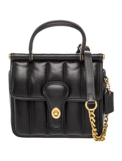 Pre-owned Coach Leather Top Handle Bag In Black