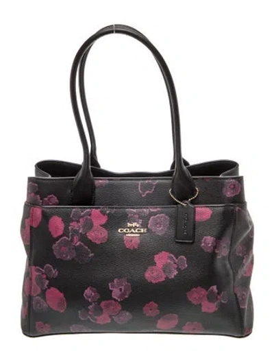 Pre-owned Coach Leather Top Handle Bag In Black