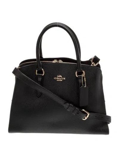 Pre-owned Coach Leather Top Handle Bag In Black