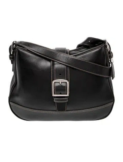 Pre-owned Coach Leather Top Handle Bag In Black