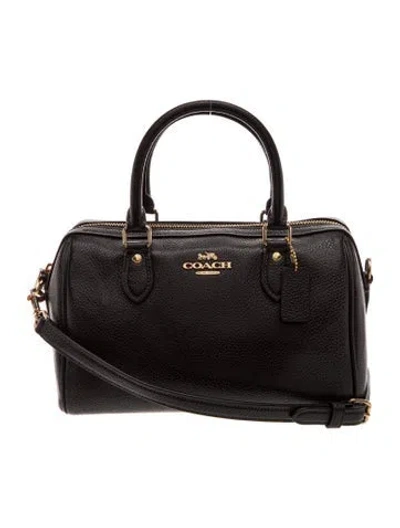 Pre-owned Coach Leather Top Handle Bag In Black