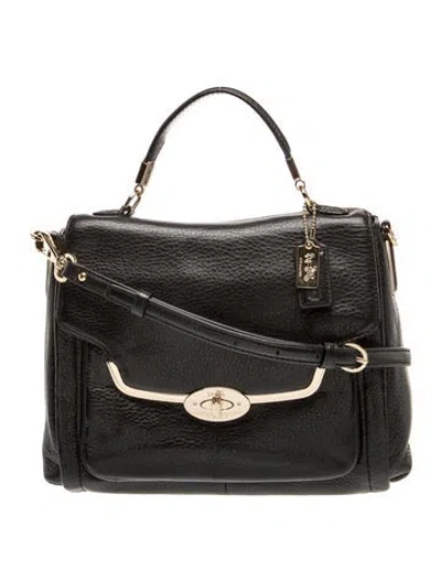 Pre-owned Coach Leather Top Handle Bag In Black