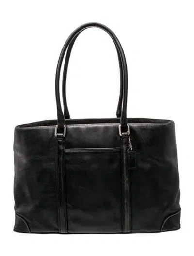 Pre-owned Coach Leather Top Handle Bag In Black