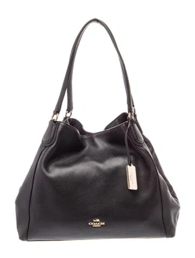 Pre-owned Coach Leather Top Handle Bag In Black