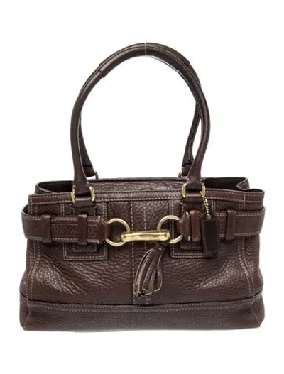 Pre-owned Coach Leather Top Handle Bag In Black