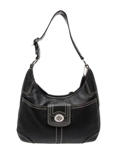 Pre-owned Coach Leather Top Handle Bag In Black