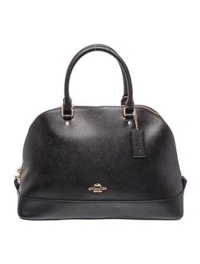Pre-owned Coach Leather Top Handle Bag In Black