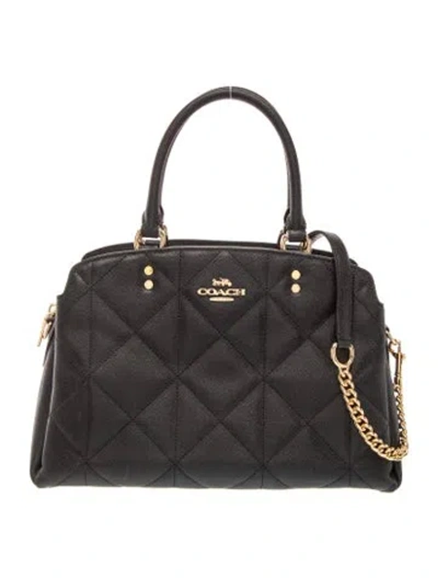 Pre-owned Coach Leather Top Handle Bag In Black