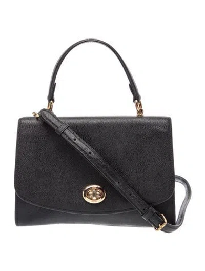 Pre-owned Coach Leather Top Handle Bag In Black
