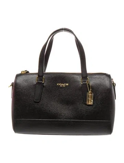 Pre-owned Coach Leather Top Handle Bag In Black