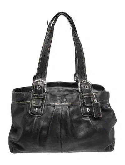 Pre-owned Coach Leather Top Handle Bag In Black