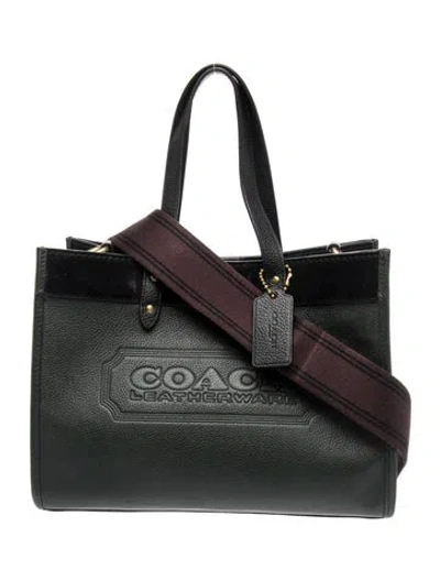 Pre-owned Coach Leather Top Handle Bag In Black
