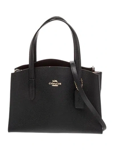 Pre-owned Coach Leather Top Handle Bag In Black
