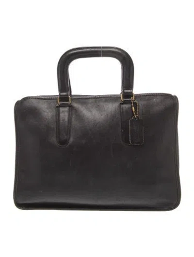Pre-owned Coach Leather Top Handle Bag In Black