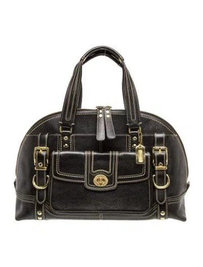 Pre-owned Coach Leather Top Handle Bag In Black