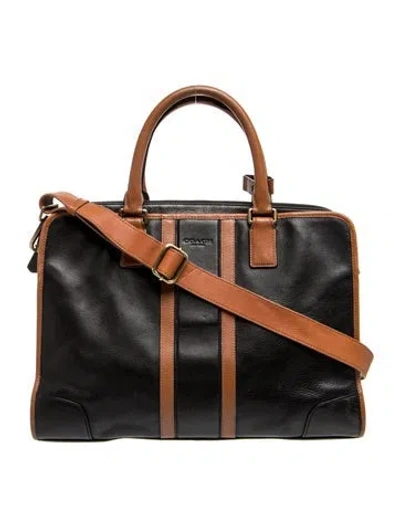 Pre-owned Coach Leather Top Handle Bag In Black