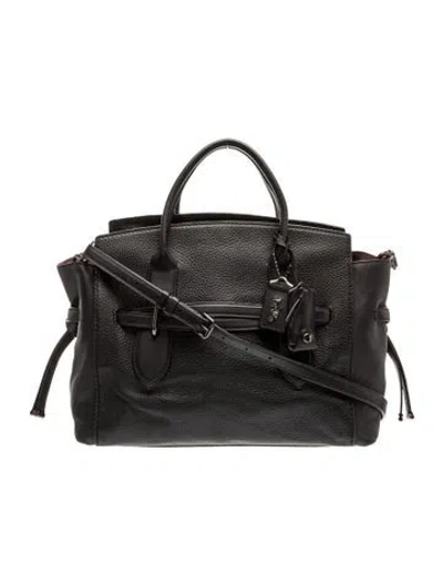 Pre-owned Coach Leather Top Handle Bag In Black