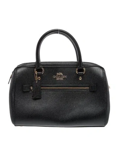 Pre-owned Coach Leather Top Handle Bag In Black