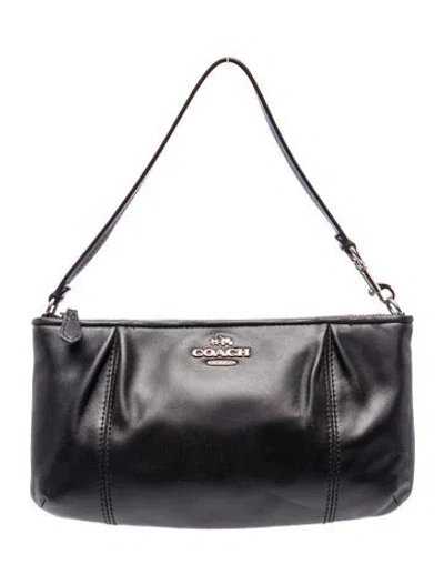 Pre-owned Coach Leather Top Handle Bag In Black