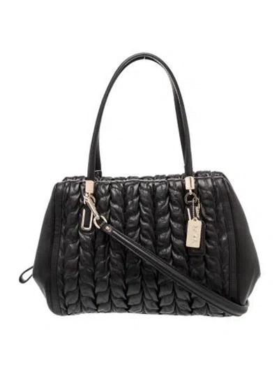Pre-owned Coach Leather Top Handle Bag In Black