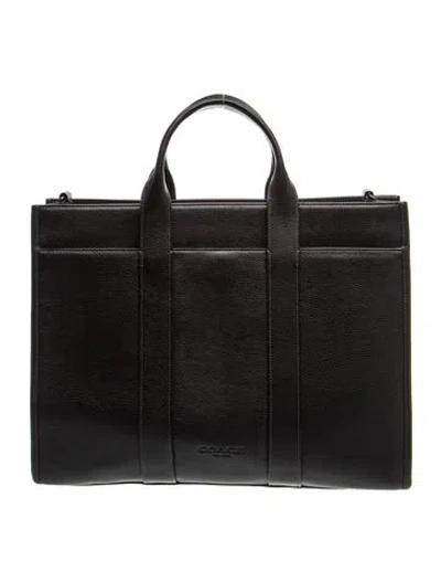 Pre-owned Coach Leather Top Handle Bag In Black