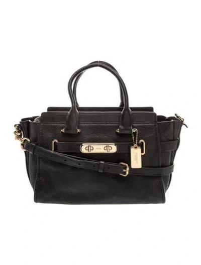 Pre-owned Coach Leather Top Handle Bag In Black