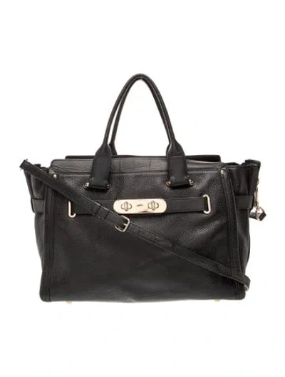 Pre-owned Coach Leather Top Handle Bag In Black