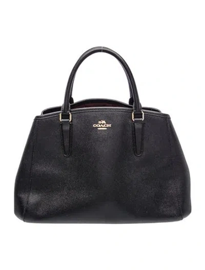 Pre-owned Coach Leather Top Handle Bag In Black