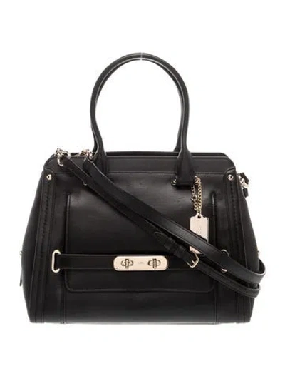 Pre-owned Coach Leather Top Handle Bag In Black