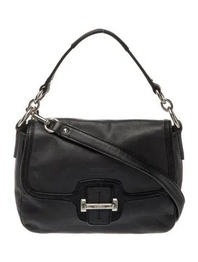 Pre-owned Coach Leather Top Handle Bag In Black