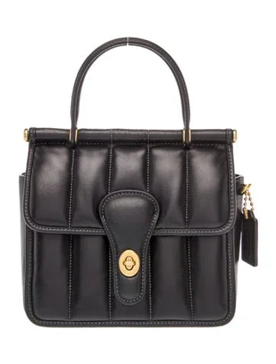 Pre-owned Coach Leather Top Handle Bag In Black