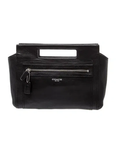 Pre-owned Coach Leather Top Handle Bag In Black