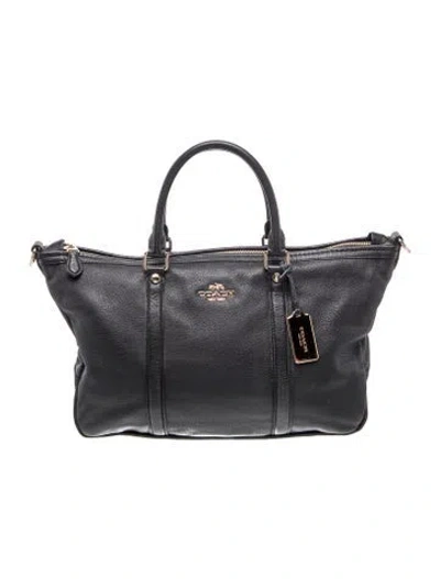 Pre-owned Coach Leather Top Handle Bag In Black